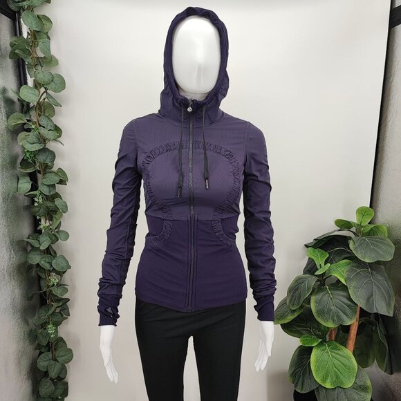 Lululemon Women’s Dance Studio Reversible Purple Hooded Jacket Size 2 - Picture 1 of 13